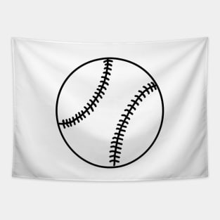 Black And White Baseball Ball - Doodle Tapestry