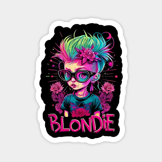 Blonde Rock Girl Vintage Magnet by VACO SONGOLAS