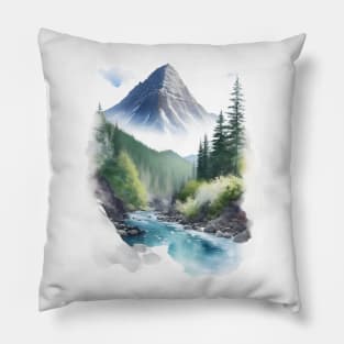 Clean and fresh nature illustration Pillow