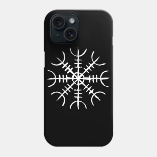 Helm of Awe White Scrawl - Viking Rune Phone Case