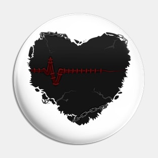 Black broken heart Pin