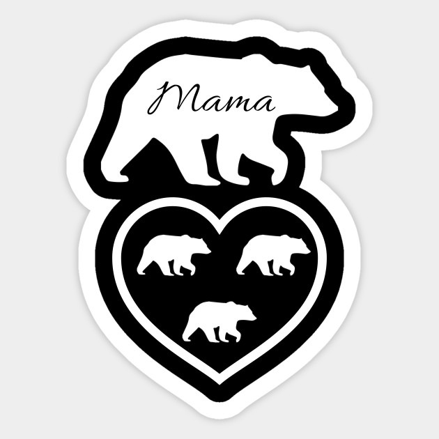 Mama Bear Heart Cubs Mama Bear Sticker Teepublic