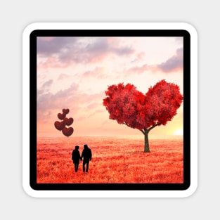 Valentine Wall Art - Picture of love - Unique Valentine Fantasy Planet Landsape - Photo print, canvas, artboard print, Canvas Print and T shirt Magnet