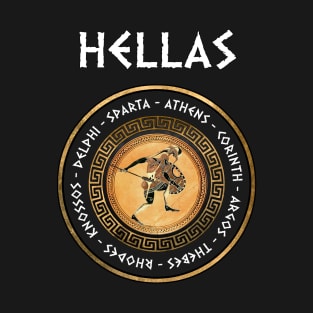 Hellas Ancient Greece Cities Greek Hoplite Symbol T-Shirt