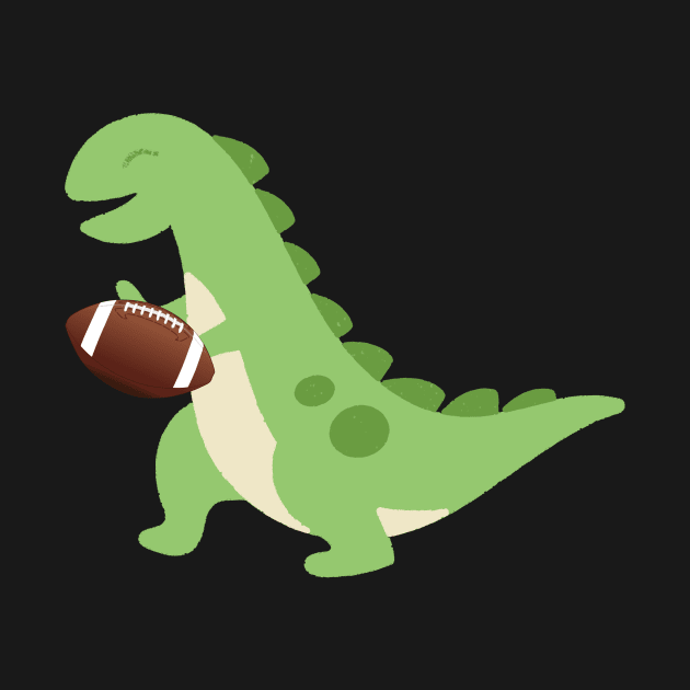 Dinosaur playing football by AmyNMann