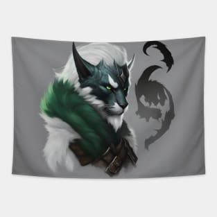 fantasy cat knight green Tapestry