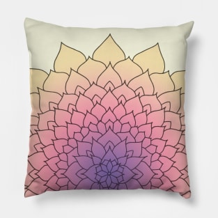 Yellow Pink and Purple Floral Mandala Pillow