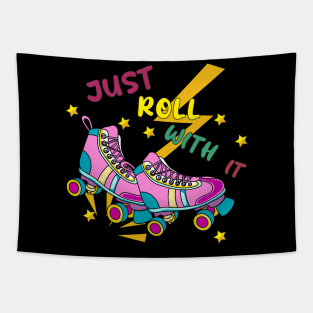 Just Roll With It Skates Pop Art Tapestry