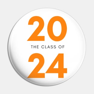 Class Of 2024. Simple Typography 2024 Design for Class Of/ Senior/ Graduation. Orange Pin