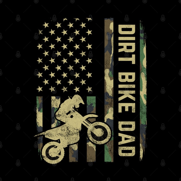 Camouflage American Flag Motocross Dirt Bike Fathers Day Gift by HCMGift