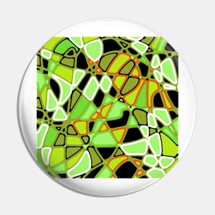 Stained Glass 1970s Retro Green Pin