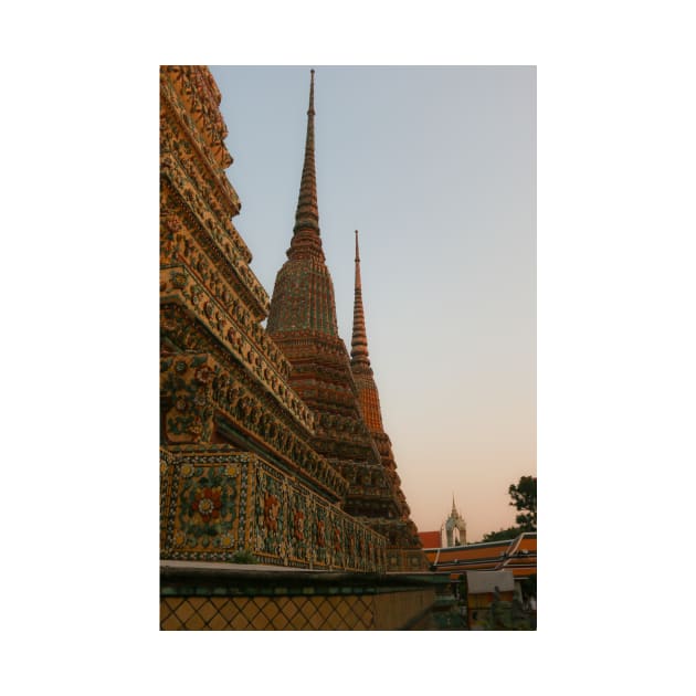 Second view from three stupa in a row at Wat Pho temple. by kall3bu