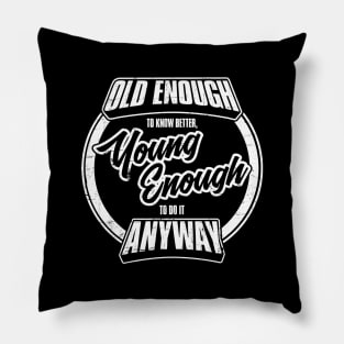 Old Enough To Know Better Retro Pillow