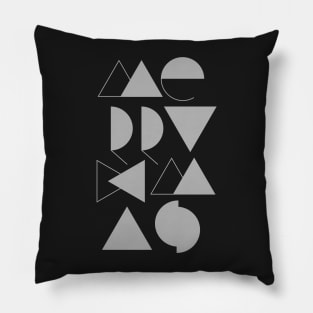 Merry Xmas - Geometric Typo Pillow