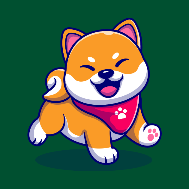 Happy Shiba Inu Dog Cartoon by Catalyst Labs