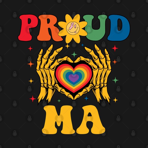 Rainbow Skeleton Heart Proud Ma LGBT Gay Lesbian Pride by Vixel Art