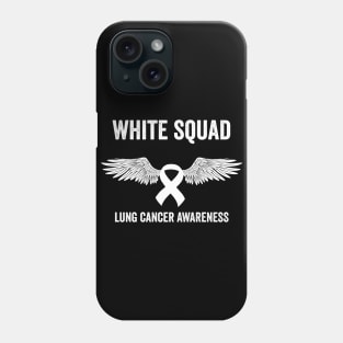 White squad lung cancer awareness supporting design Phone Case