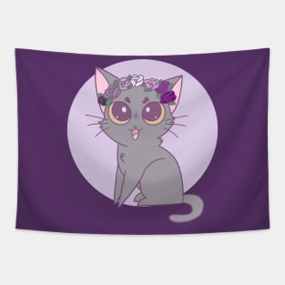 Subtle Ace Pride Cat Tapestry