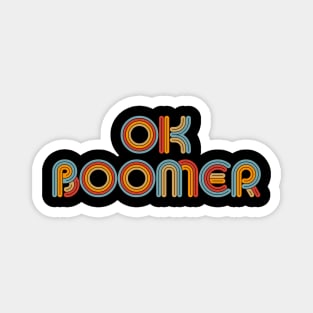 Ok Boomer Retro 1970s Neon Type Magnet