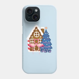 Christmas Gingerbread House Romantic Flamingos Phone Case