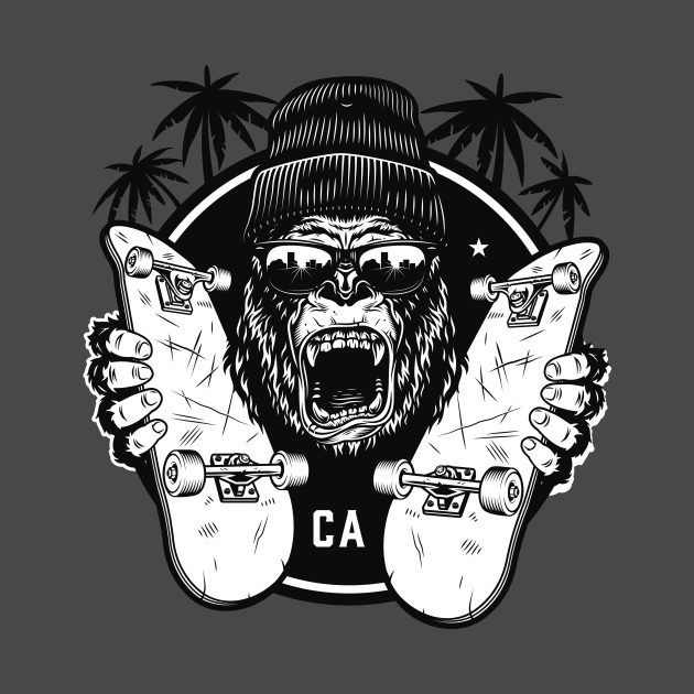 gorilla Skateboarding by BeDesignerWorld