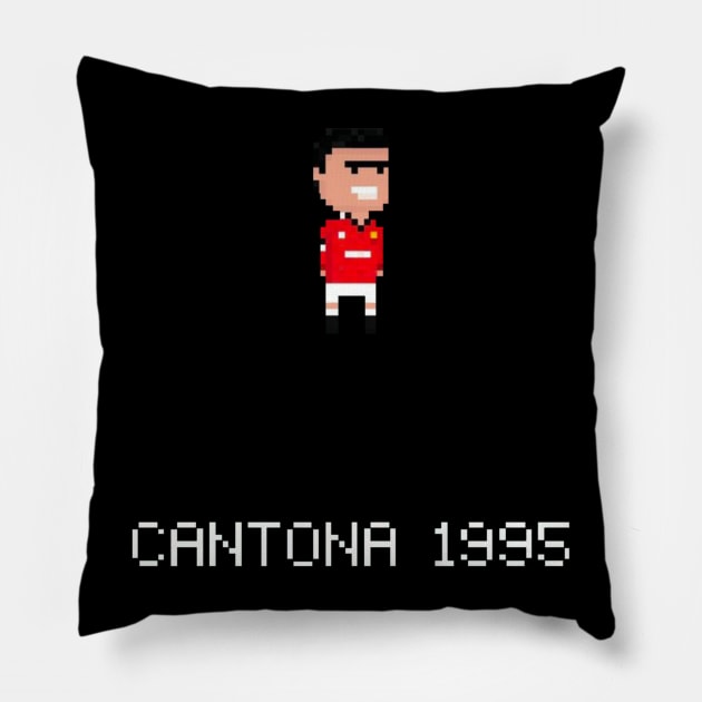 CANTONA 8bit Pillow by Roti Kodok Art