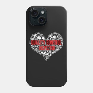 Quality control inspector Heart Shape Word Cloud print Phone Case