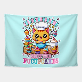 I Just Baked You Some Shut The Fucupcakes Funny Ginger Cat Tapestry