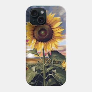 Sunflower Field with Sunset Phone Case