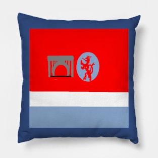 Sporty Luxembourg Design on Blue Background Pillow