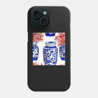 Corals in chinoiserie jars Phone Case