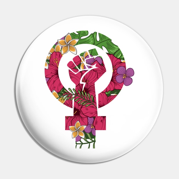 Awesome Floral Fist Hippie Power Hipster Peace Pin by theperfectpresents