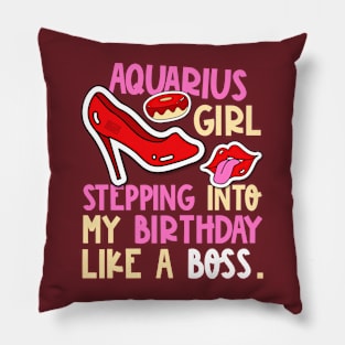 Aquarius Girl Horoscope Heels Stepping Birthday Like Boss Pillow