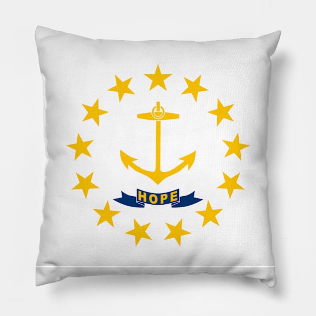 Flag of Rhode Island Pillow by brigadeiro