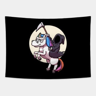 Death Riding Unicorn Night Edition Tapestry