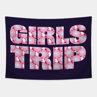 Girls Trip Floral Art Typography for Bachelorette Tapestry