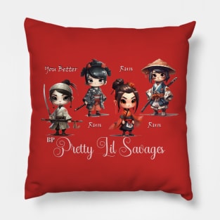 Pretty Lil Savages - Samurai Girls Pillow