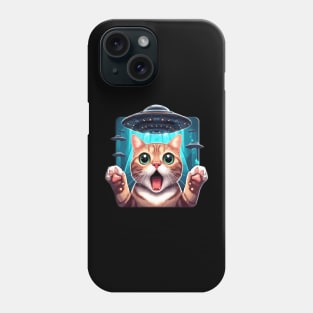 Funny Cat Selfie With UFOs Behind Phone Case