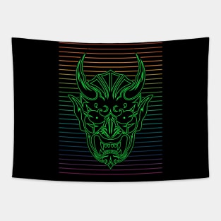 Shinigami Japanese Mask Lines Tapestry