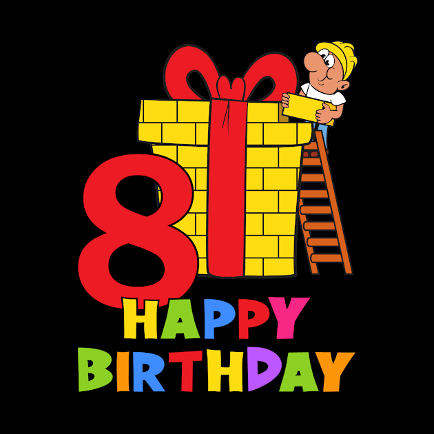 8th Birthday Party 8 Year Old Eight Years by KidsBirthdayPartyShirts