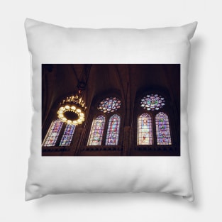 Sunlight Streaming Through Stained Glass Pillow