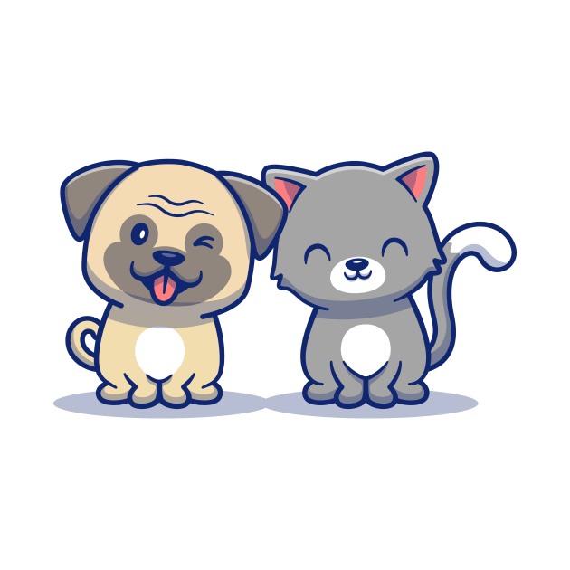 Cute Cat And Dog by Catalyst Labs