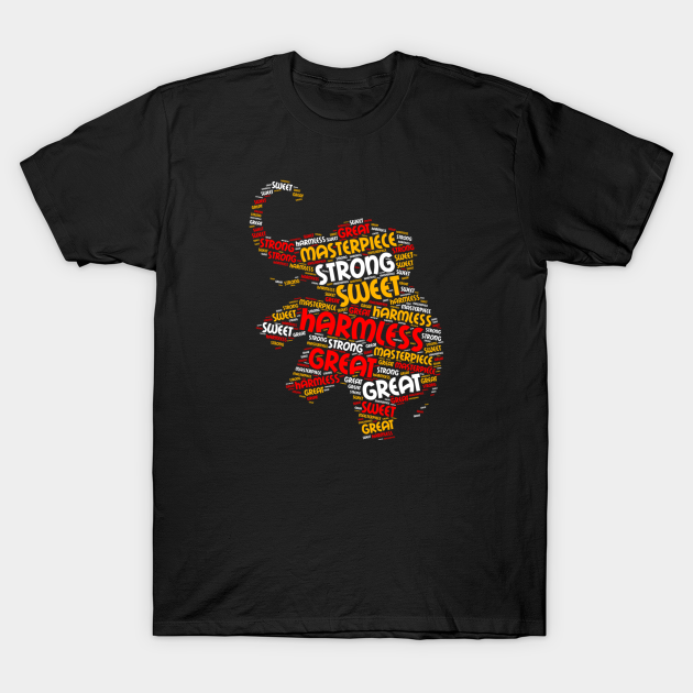 Discover Word Cloud Art Elephant Design - Word Cloud Art - T-Shirt