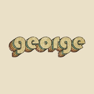 George // Vintage Rainbow Typography Style // 70s T-Shirt