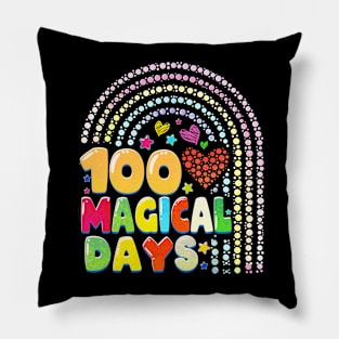 100 Magical Days 100 days of school Rainbow Pillow