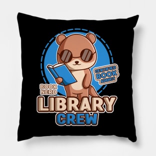 Cute Otter Reading A Book Pillow