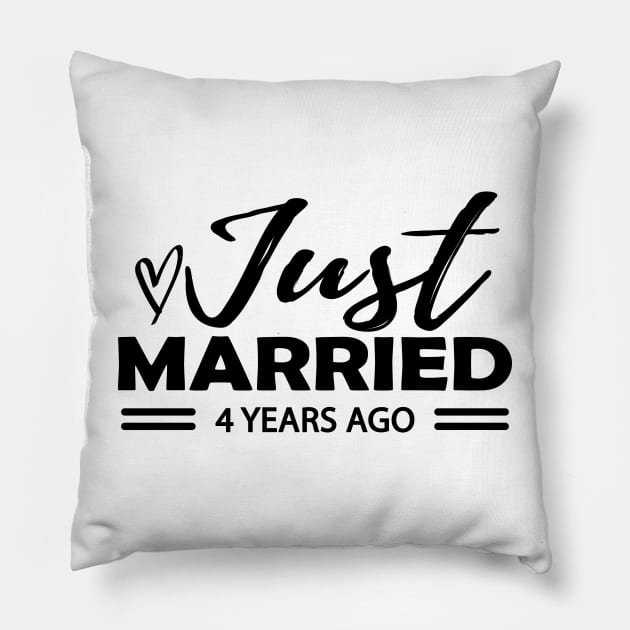 4th Wedding Anniversary - 4 years anniversary Pillow by KC Happy Shop