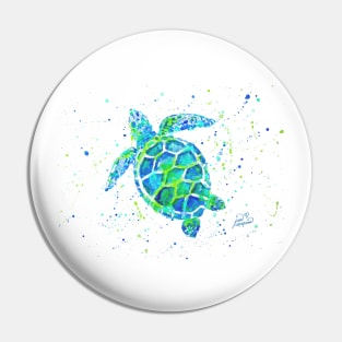 Sea Turtle with paint splats by Jan Marvin Pin