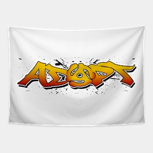 Adapt 45 (yellow to red fade with black splatter) Tapestry