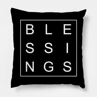 minimalist and simple design blessings white word Pillow